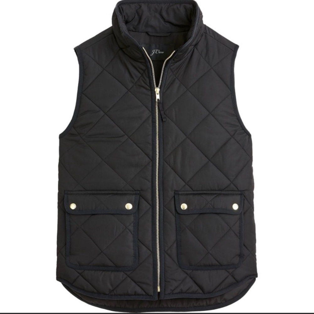 J Crew Quilted Black Vest - Used